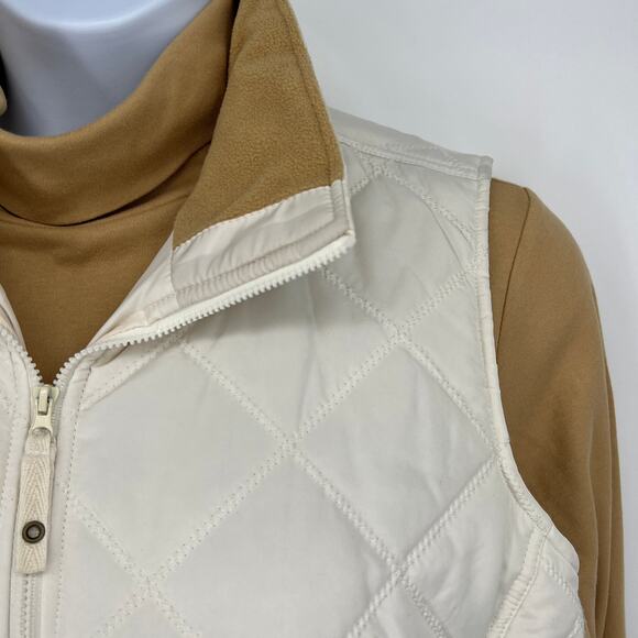 Coldwater Creek 2-Piece Turtleneck and Quilted Vest Size 1X Cream & Golden Ochre - Picture 2 of 13